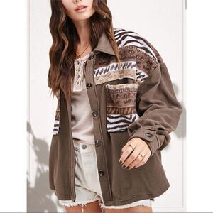 Oversized animal print jacket